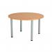 Jemini Circular Meeting Table 1200x1200x730mm Beech/Silver KF816562 KF816562