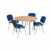 Jemini Circular Meeting Table 1200x1200x730mm Beech/Silver KF816562 KF816562