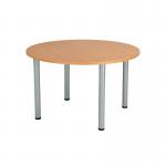 Jemini Circular Meeting Table 1200x1200x730mm BeechSilver KF816562 KF816562