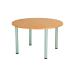 Jemini Circular Meeting Table 1200x1200x730mm Beech/Silver KF816562