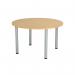 Jemini Circular Meeting Table 1200x1200x730mm Nova Oak/Silver KF816585 KF816585