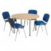 Jemini Circular Meeting Table 1200x1200x730mm Nova Oak/Silver KF816585 KF816585