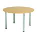 Jemini Circular Meeting Table 1200x1200x730mm Nova Oak/Silver KF816585