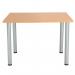 Jemini Rectangular Meeting Table 1200x800x730mm Beech/Silver KF816592 KF816592