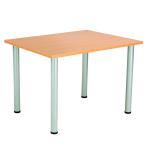 Jemini Rectangular Meeting Table 1200x800x730mm Beech/Silver KF816592 KF816592