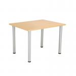 Jemini Rectangular Meeting Table 1200x800x730 Nova Oak/Silver KF816609 KF816609