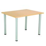 Jemini Rectangular Meeting Table 1200x800x730 Nova Oak/Silver KF816609 KF816609