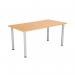 Jemini Rectangular Meeting Table 1600x800x730mm Beech/Silver KF816630 KF816630