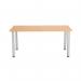 Jemini Rectangular Meeting Table 1600x800x730mm Beech/Silver KF816630 KF816630