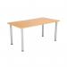 Jemini Rectangular Meeting Table 1600x800x730mm BeechSilver KF816630 KF816630