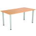 Jemini Rectangular Meeting Table 1600x800x730mm Beech/Silver KF816630
