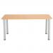 Jemini Rectangular Meeting Table 1600x800x730mm Beech/Silver KF816630 KF816630
