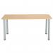 Jemini Rectangular Meeting Table 1600x800x730mm Nova Oak/Silver KF816647 KF816647