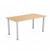 Jemini Rectangular Meeting Table 1600x800x730mm Nova OakSilver KF816647 KF816647