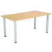 Jemini Rectangular Meeting Table 1800x800x730 Nova Oak/Silver KF816647