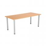 Jemini Rectangular Meeting Table 1800x800x730mm Beech/Silver KF816654 KF816654