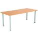Jemini Rectangular Meeting Table 1800x800x730mm Beech/Silver KF816654