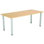 Jemini Rectangular Meeting Table 1800x800x730 Nova Oak/Silver KF816661 KF816661