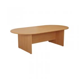 VOW Jemini D-End Meeting Table 2400x1000x730mm Beech KF816708 KF816708