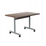 Jemini Rectangular Tilting Table 1200x700x720mm Dark Walnut/Silver KF816739 KF816739