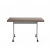 Jemini Rectangular Tilting Table 1200x700x720mm Dark Walnut/Silver KF816739 KF816739