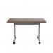 Jemini Rectangular Tilting Table 1200x700x720mm Dark Walnut/Silver KF816739 KF816739