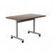 Jemini Rectangular Tilting Table 1200x700x720mm Dark WalnutSilver KF816739 KF816739