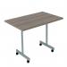 Jemini Rectangular Tilting Table 1200x700x720mm Grey Oak/Silver KF816746 KF816746