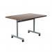 Jemini Rectangular Tilting Table 1200x800x720mm Dark Walnut/Silver KF816783 KF816783