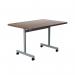 Jemini Rectangular Tilting Table 1200x800x720mm Dark WalnutSilver KF816783 KF816783