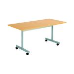Jemini Rectangular Tilting Table 1600x700x720mm Beech/Silver KF816821 KF816821