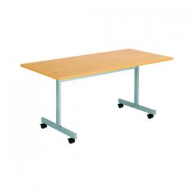 Jemini Rectangular Tilting Table 1600x700x720mm Beech/Silver KF816821 KF816821