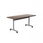 Jemini Rectangular Tilting Table 1600x700x720mm Dark Walnut/Silver KF816838 KF816838