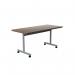 Jemini Rectangular Tilting Table 1600x700x720mm Dark Walnut/Silver KF816838 KF816838