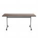 Jemini Rectangular Tilting Table 1600x700x720mm Dark Walnut/Silver KF816838 KF816838