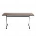 Jemini Rectangular Tilting Table 1600x700x720mm Dark WalnutSilver KF816838 KF816838