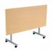 Jemini Rectangular Tilting Table 1600x700x720mm Nova Oak/Silver KF816852 KF816852