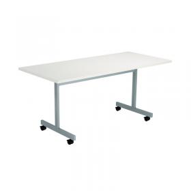 Jemini Rectangular Tilting Table 1600x700x720mm White/Silver KF816869 KF816869