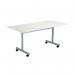 Jemini Rectangular Tilting Table 1600x700x720mm White/Silver KF816869 KF816869