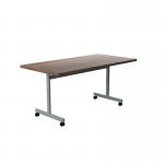 Jemini Rectangular Tilting Table 1600x800x720mm Dark Walnut/Silver KF816882 KF816882