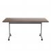 Jemini Rectangular Tilting Table 1600x800x720mm Dark Walnut/Silver KF816882 KF816882