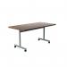 Jemini Rectangular Tilting Table 1600x800x720mm Dark WalnutSilver KF816882 KF816882