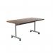 Jemini Rectangular Tilting Table 1600x800x720mm Dark WalnutSilver KF816882 KF816882