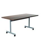 Jemini Rectangular Tilting Table 1600x800x720mm Dark Walnut/Silver KF816882 KF816882