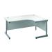 Jemini Right Hand Radial Desk 1200x1200mm White/Silver KF817070