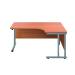 Jemini Double Upright Right Hand Radial Cantilever Desk 1200x1200mm Beech/Silver KF817521