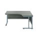 Jemini Double Upright Right Hand Radial Cantilever Desk 1200x1200mm Grey Oak/Silver KF817538