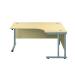 Jemini Double Upright Right Hand Radial Cantilever Desk 1200x1200mm Maple/Silver KF817569