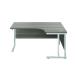 Jemini Double Upright Right Hand Radial Cantilever Desk 1200x1200mm Grey Oak/White KF817651
