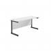 Jemini Rectangular Single Upright Cantilever Desk 1800x600x730mm White/Black KF818121 KF818120